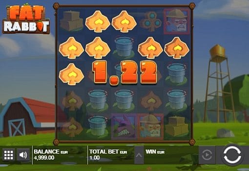 Игровой автомат Fat Rabbit - призовая комбинация на линии Призовая комбинация на линии в игровом автомате Fat Rabbit