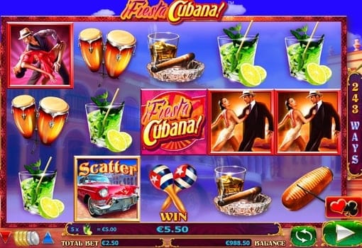 Выигрышная комбинация в онлайн аппарате Fiesta Cubana