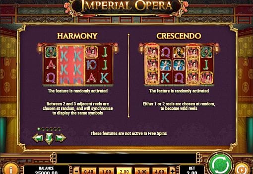 Игровые бонусы в слоте Imperial Opera