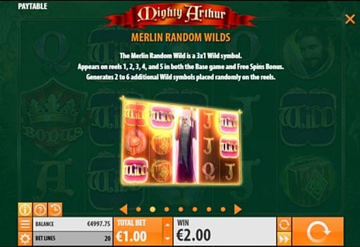 Описание Wild в слоте Mighty Arthur
